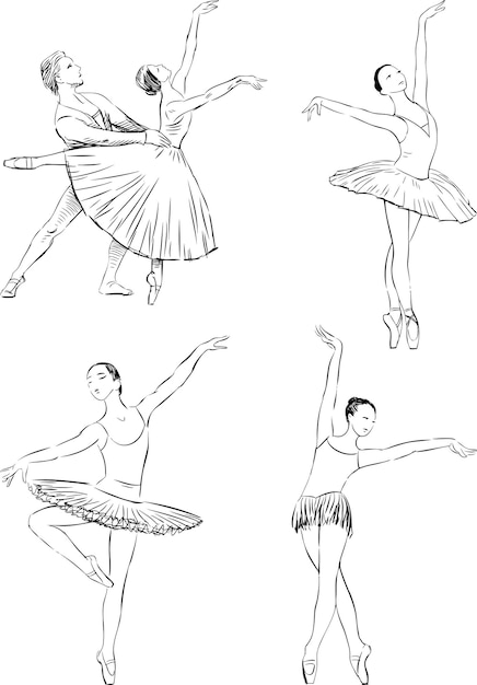 Sketches of ballet dancers