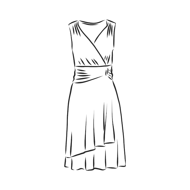 Sketches collection of womens dresses hand drawn vector illustration