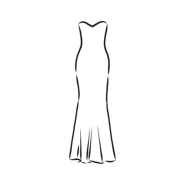 Sketches collection of womens dresses Hand drawn vector illustration