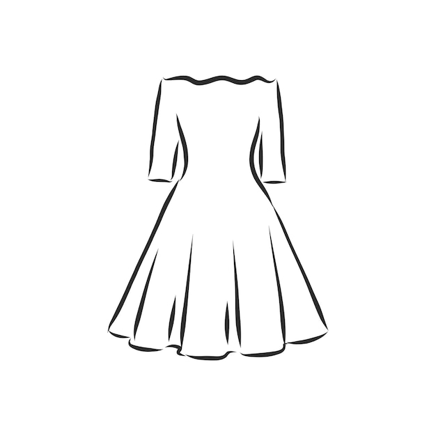 Sketches collection of womens dresses Hand drawn vector illustration