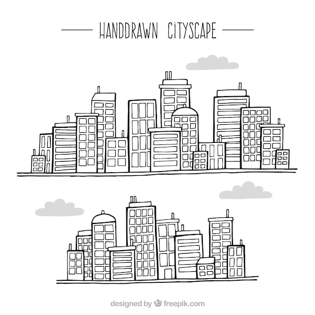 Vector sketches different modern cities