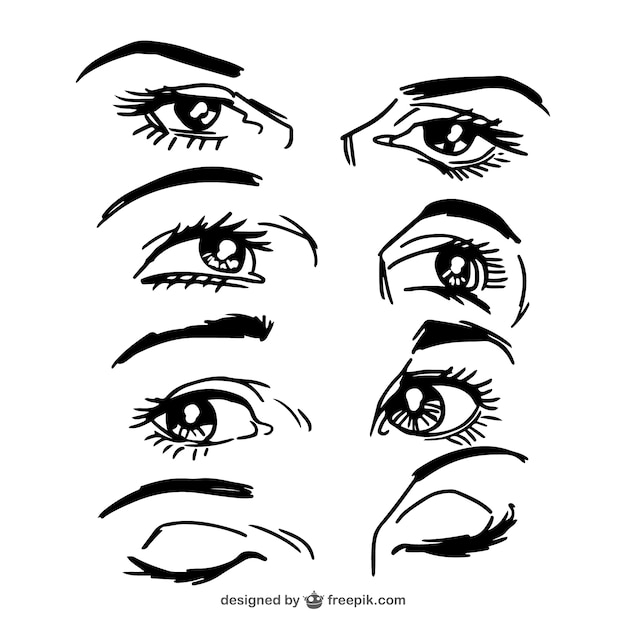 sketches of female looks set