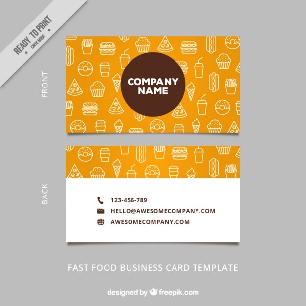 Vector sketches food business card