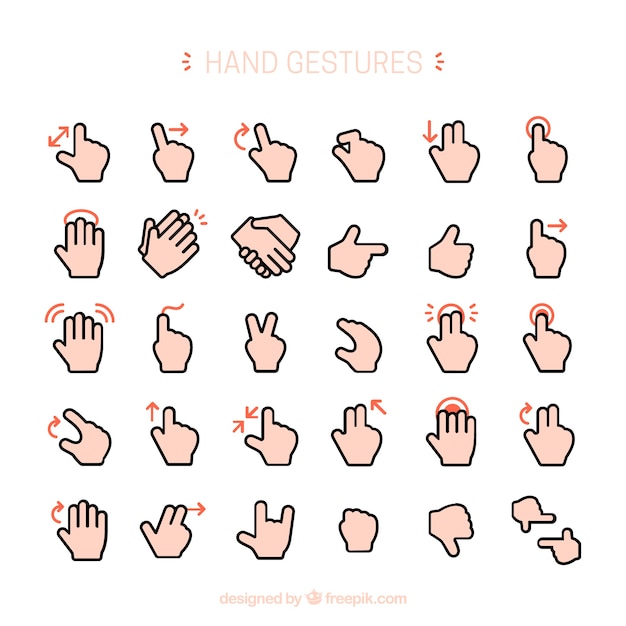 Sketches hand gestures pack