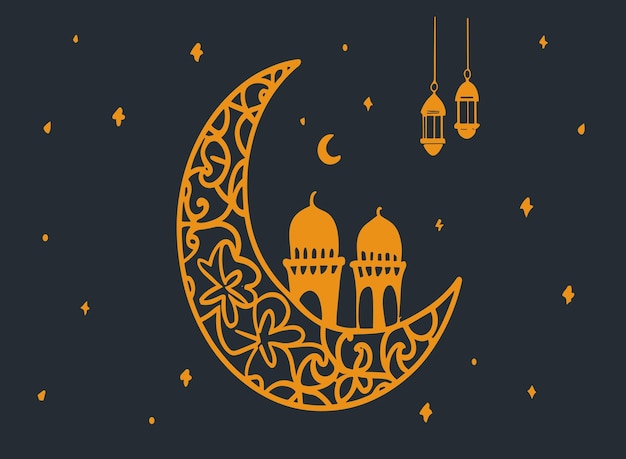 Vector sketches of serenity handdrawn ramadan kareem