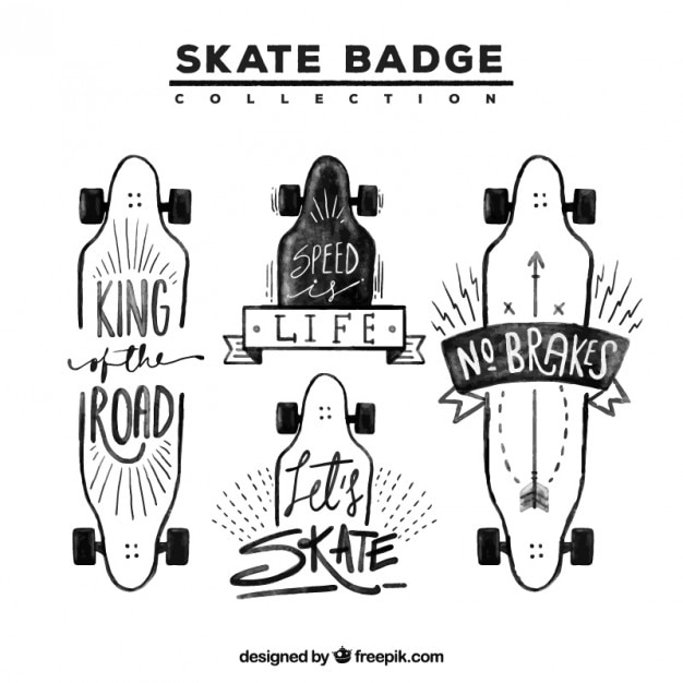 Vector sketches skateboards in modern style