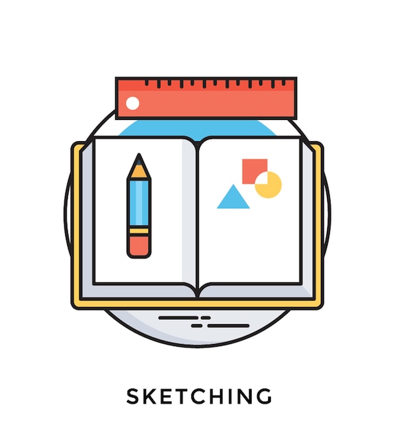 Sketching Flat vector Icon