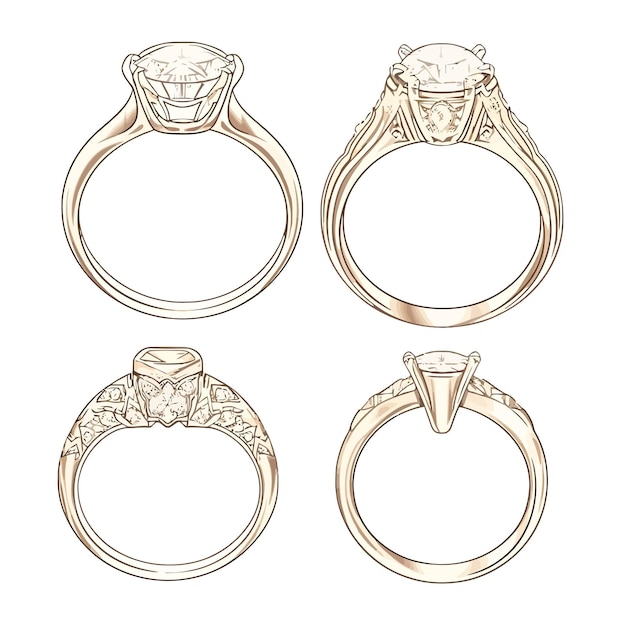 Sketching Serenity Ethereal Solitaire Rings in Delicate Style illustration