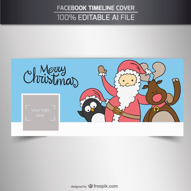 Sketchy christmas characters facebook cover