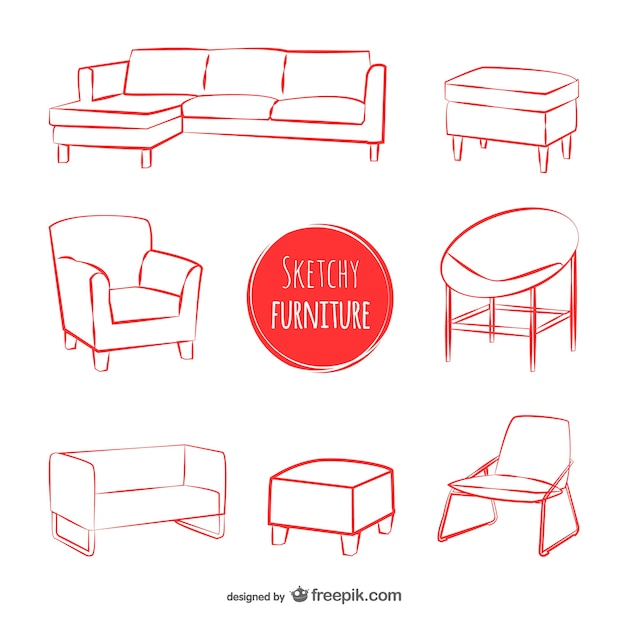 Sketchy furniture vectors