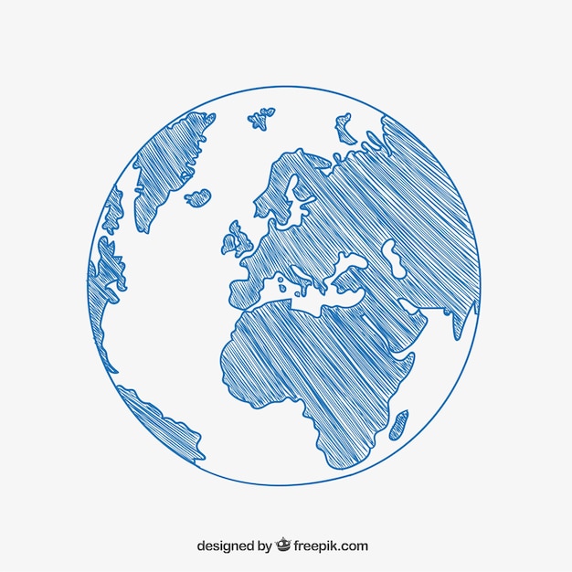 Sketchy globe drawing