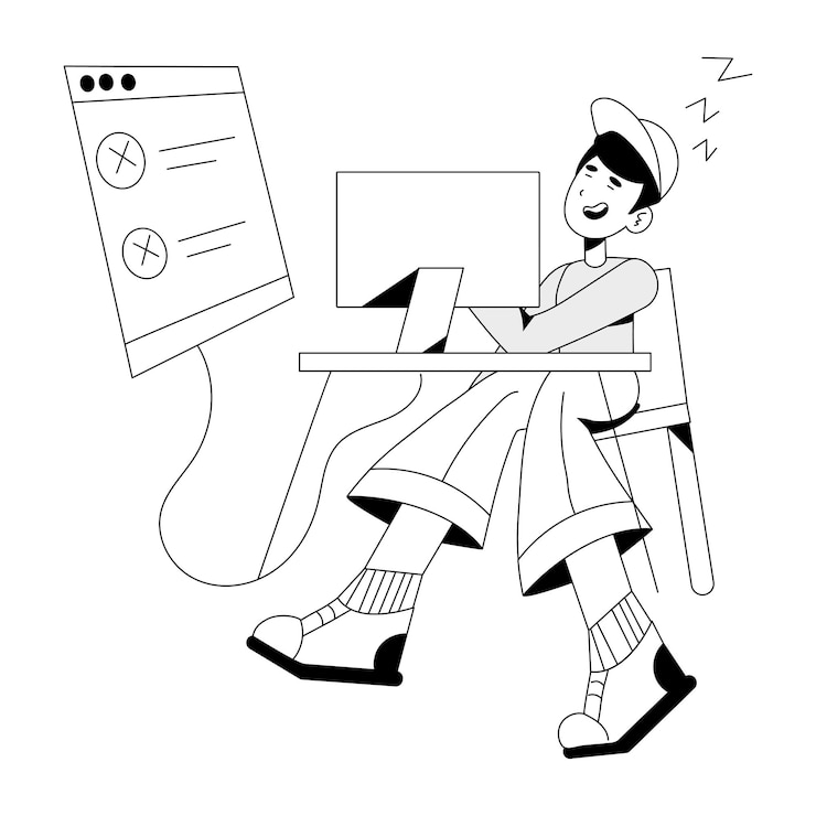 Vector sketchy illustration of online delivery