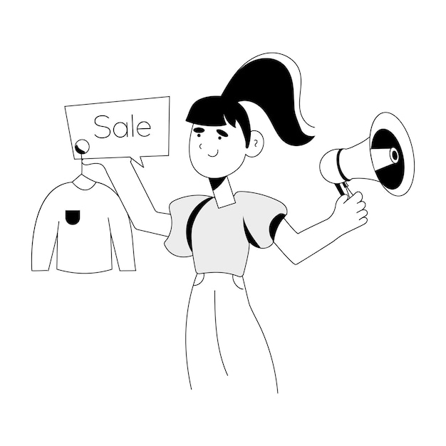 Sketchy illustration of sale marketing