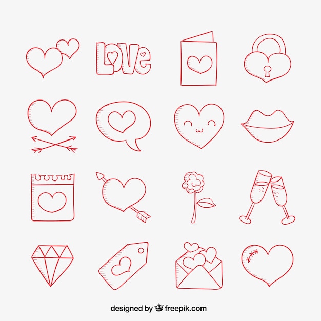 Sketchy love icons