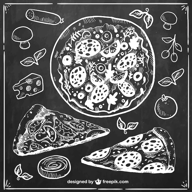 Vector sketchy pizza