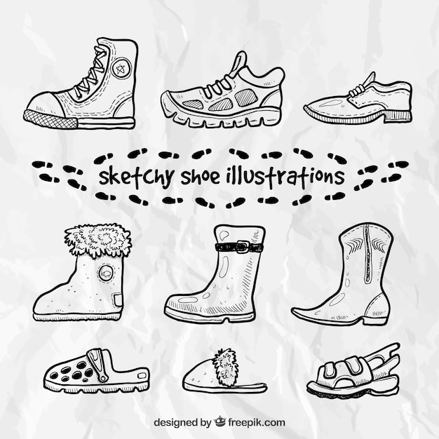 Sketchy illustrazioni di scarpe