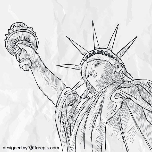 Vector sketchy statue of liberty