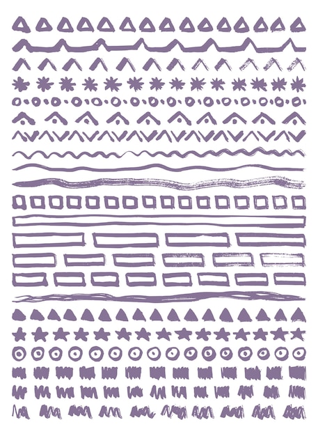 Sketchy stroke set decorative hand drawn pattern