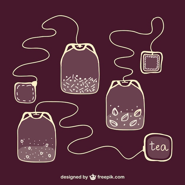 Sketchy tea bags vector