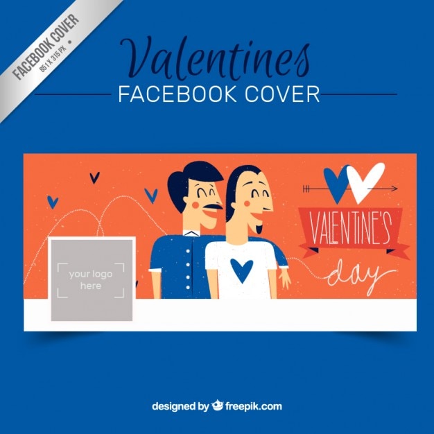 Vettore san valentino sketchy copertura paio facebook