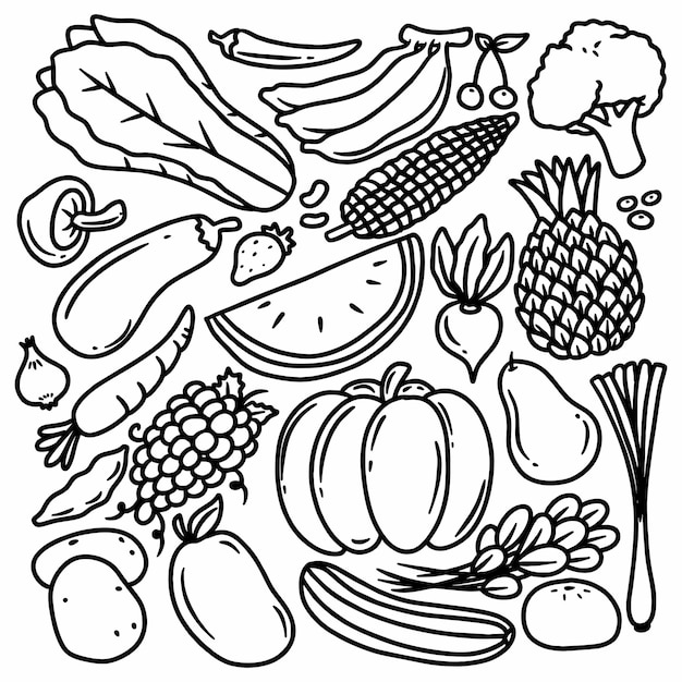 Vector sketsa vegetables