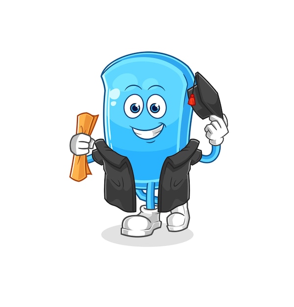 The ski board graduation vector cartoon character