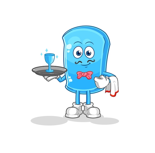 Ski board waiter cartoon cartoon mascot vector