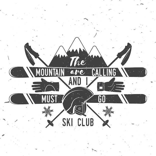 Vector ski club concept