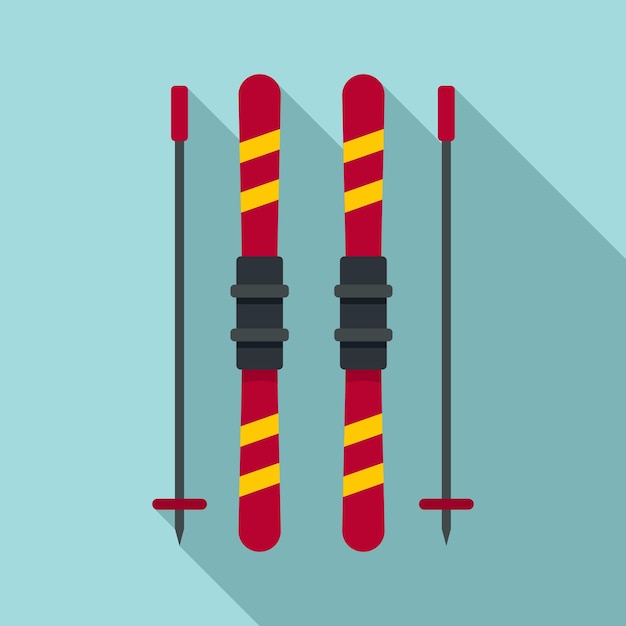 Vector ski equipment icon flat illustration of ski equipment vector icon for web design