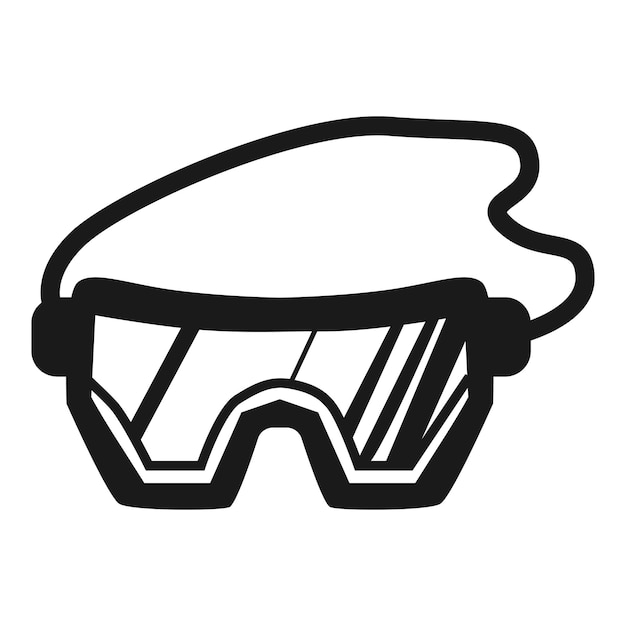 스키 안경 아이콘 흰색 배경에 고립 된 웹 디자인을 위한 스키 안경 벡터 아이콘의 간단한 그림