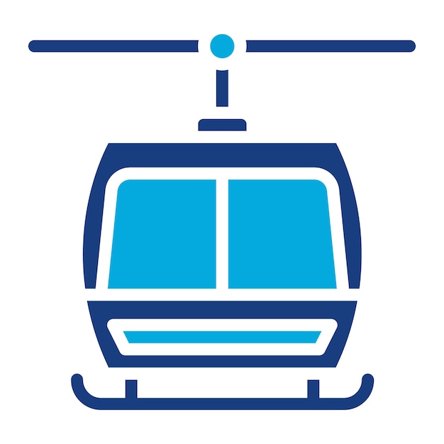 Векторное изображение значка лыжного лифта может быть использовано для лыжного курорта