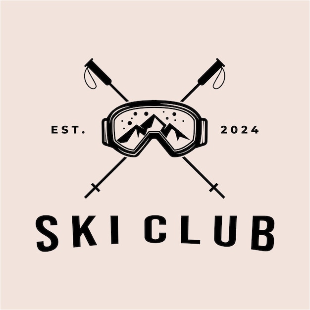 Vector ski logo vector icoon illustratie ontwerp sjabloon