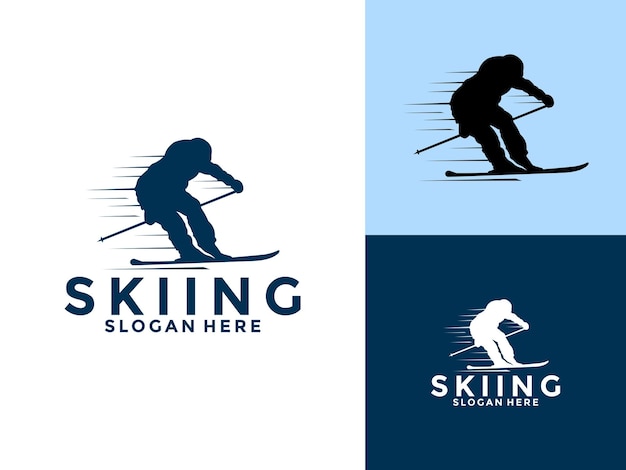 ski logo vector icoon snowboard of ski logo ontwerp sjabloon