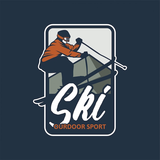 Vector ski outdoor sport badge