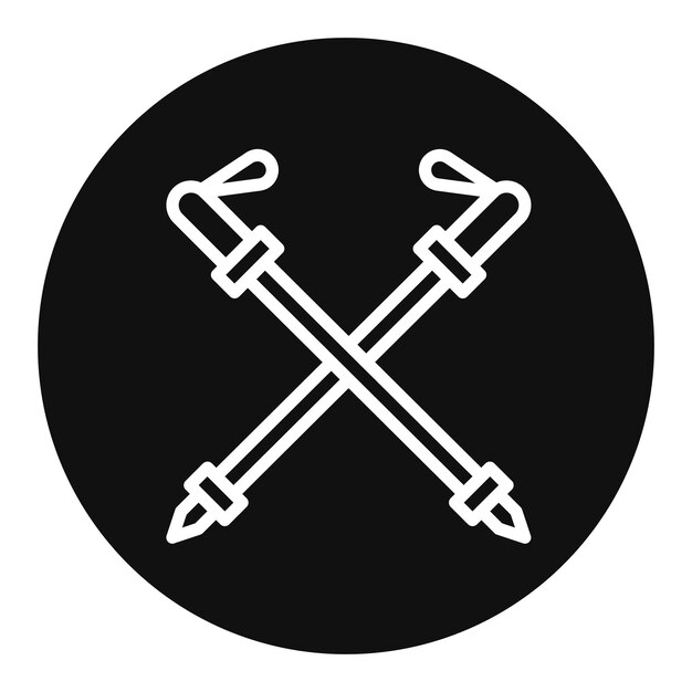 Vettore immagine vettoriale dell'icona dei pali sciistici può essere utilizzata per la stazione sciistica