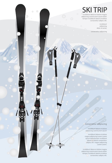 Ski poster sjabloon illustratie