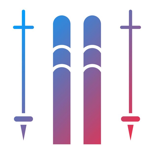 Vector ski sticks icon vector image can be used for winter