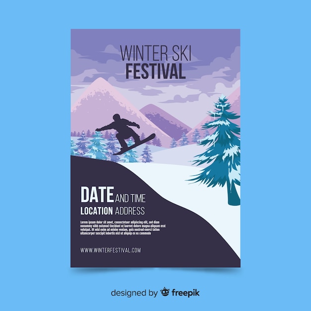 Ski trip flyer template