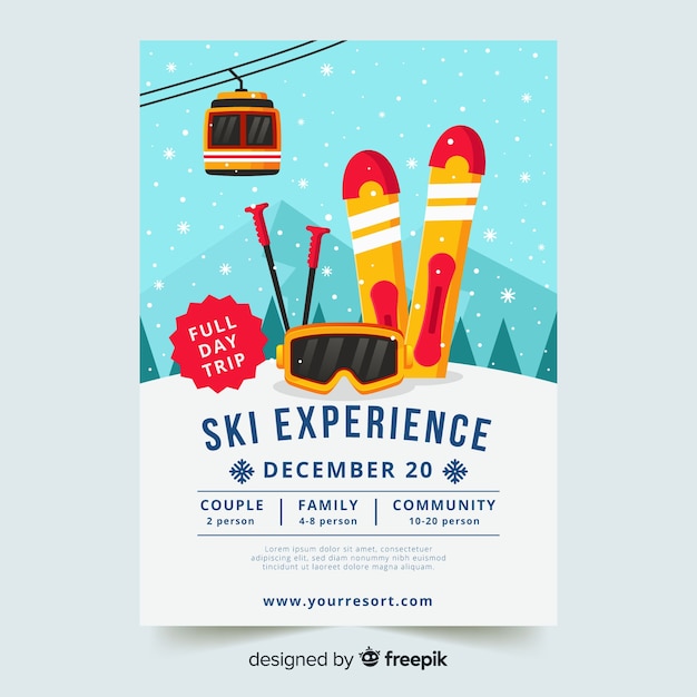 Ski trip  flyer template