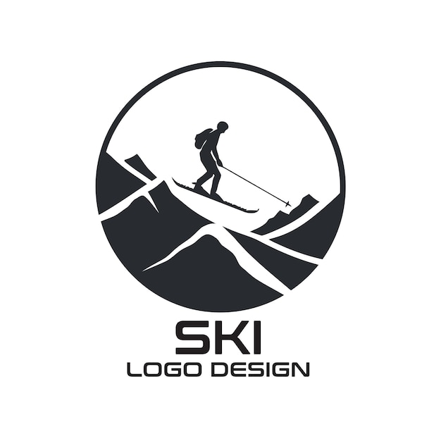 Ski vector logo ontwerp