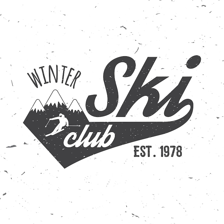Vector skiclubconcept met skiër