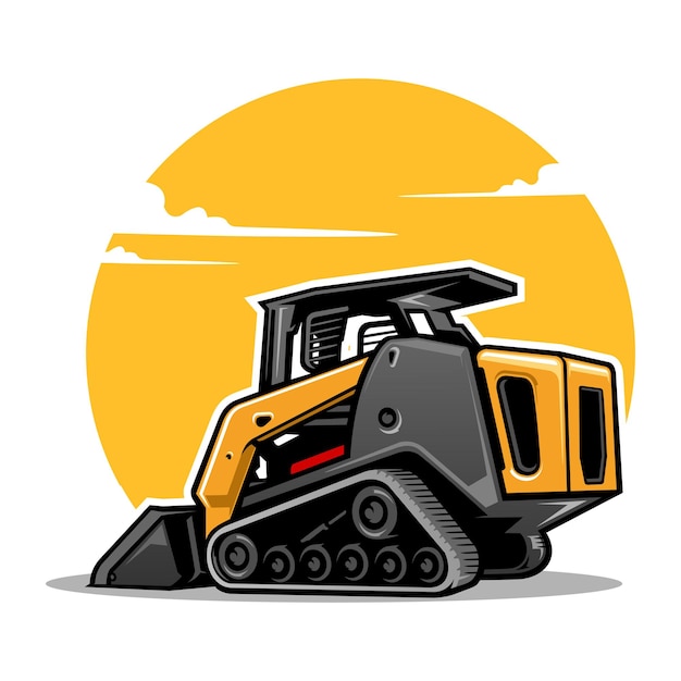 skid loader illustration vector