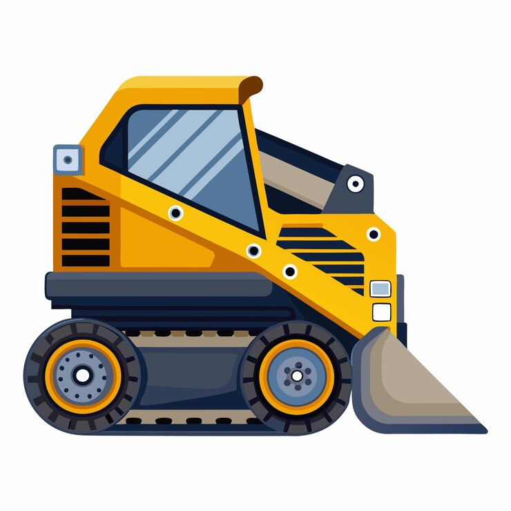 Vector skid steer loader clipart cartoon style vector illustration
