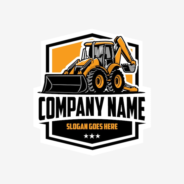 Vector skid steer loader company ready made logo vector beste voor aardverzet en agrarisch logo