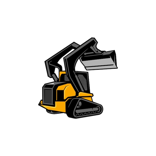 Skid steer loader logo illustration vector