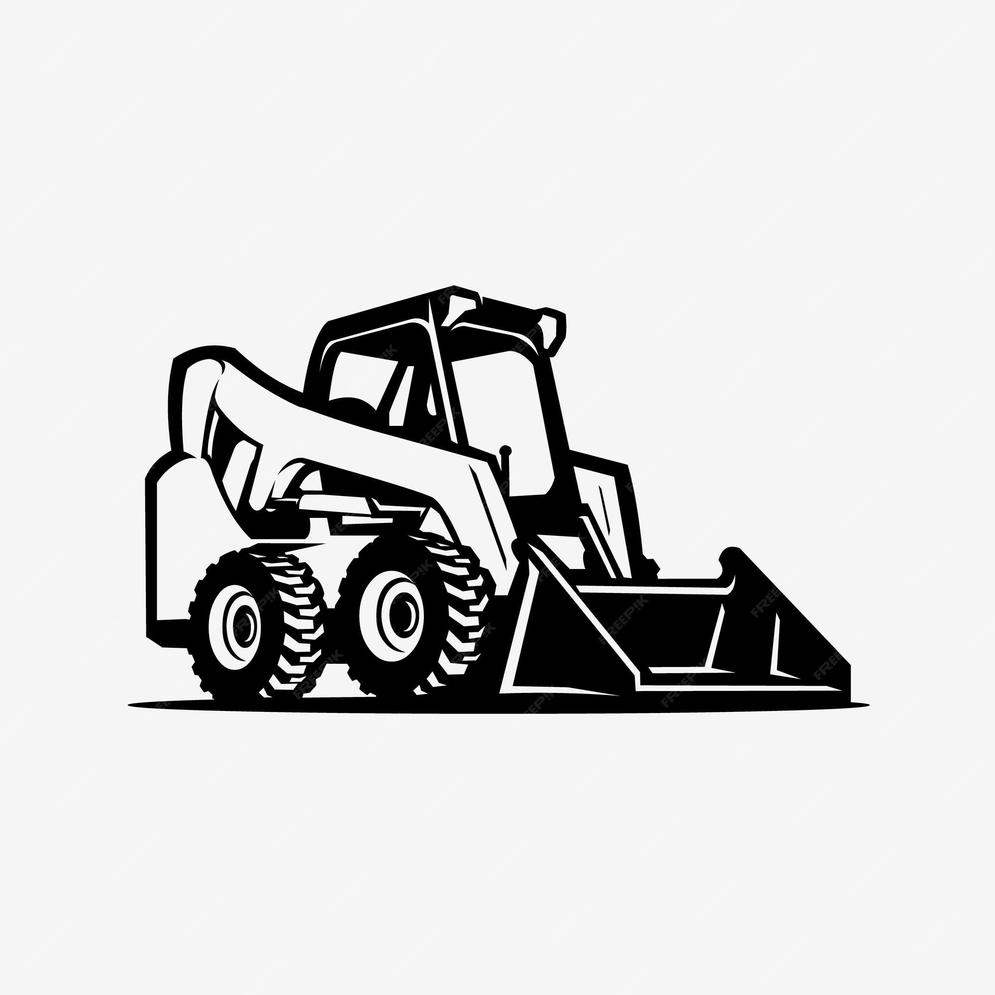 Premium Vector | Skid steer loader vector design bulldozer silhouette ...