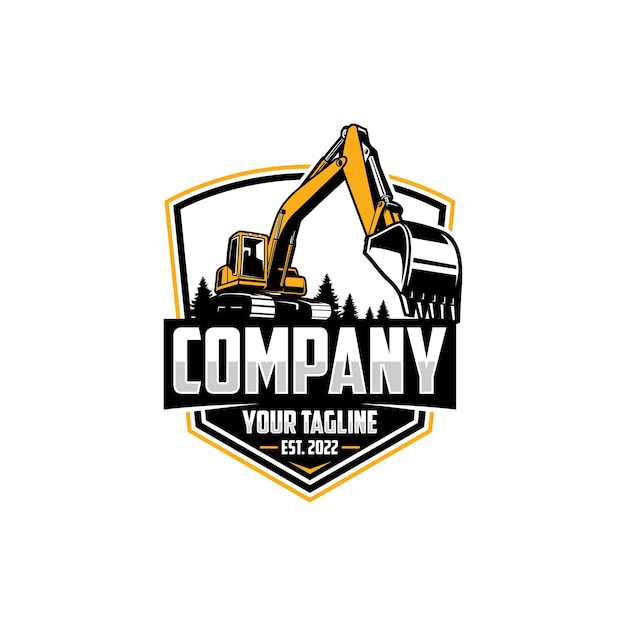 Vector skid steer logo excavator logo