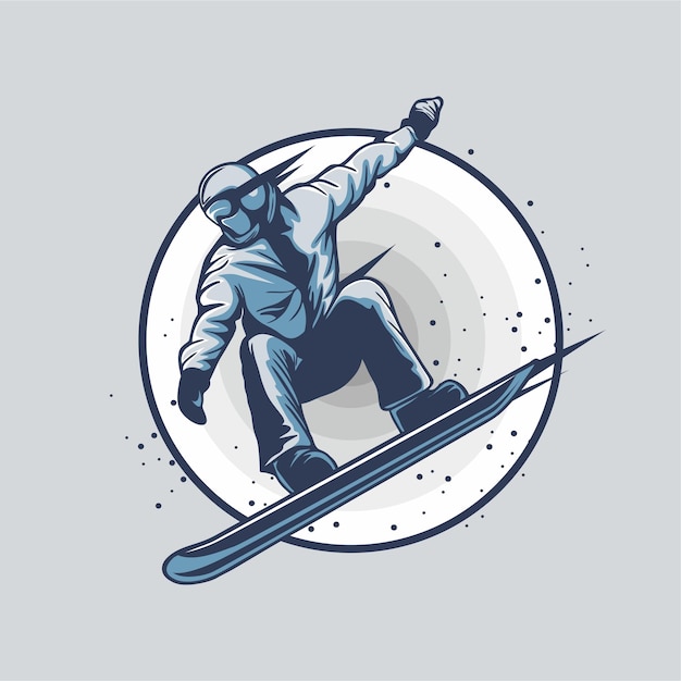 skiën atleet vector logo illustratie