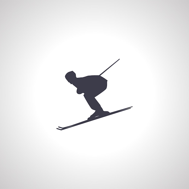 Skiën silhouet skiën geïsoleerd pictogram