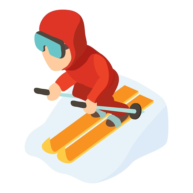 Skier man icon Isometric illustration of skier man vector icon for web